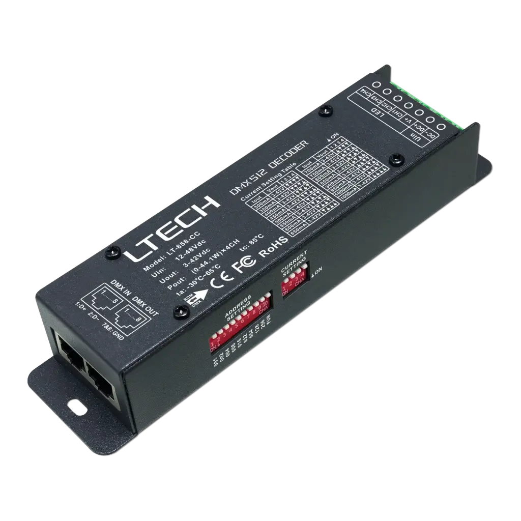 LTECH DMX LED driver CC 4x350/700/1050mA - LT-858-CC