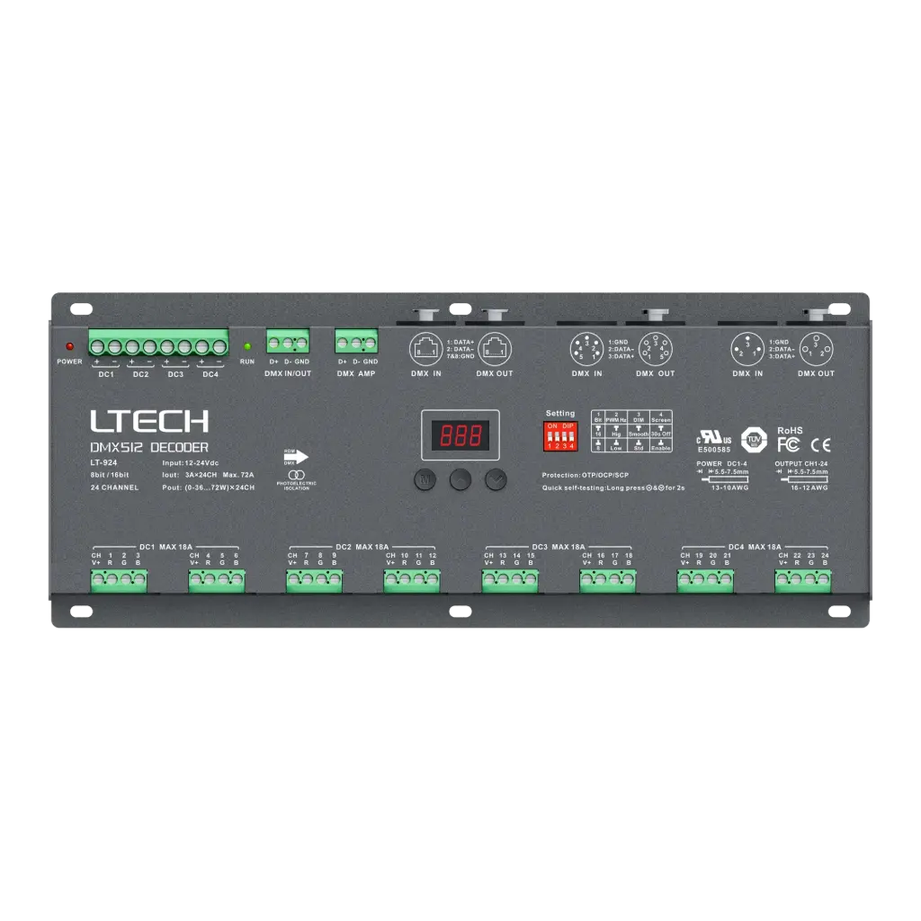 LTECH DMX/RDM LED driver CV 24x3A - LT-924