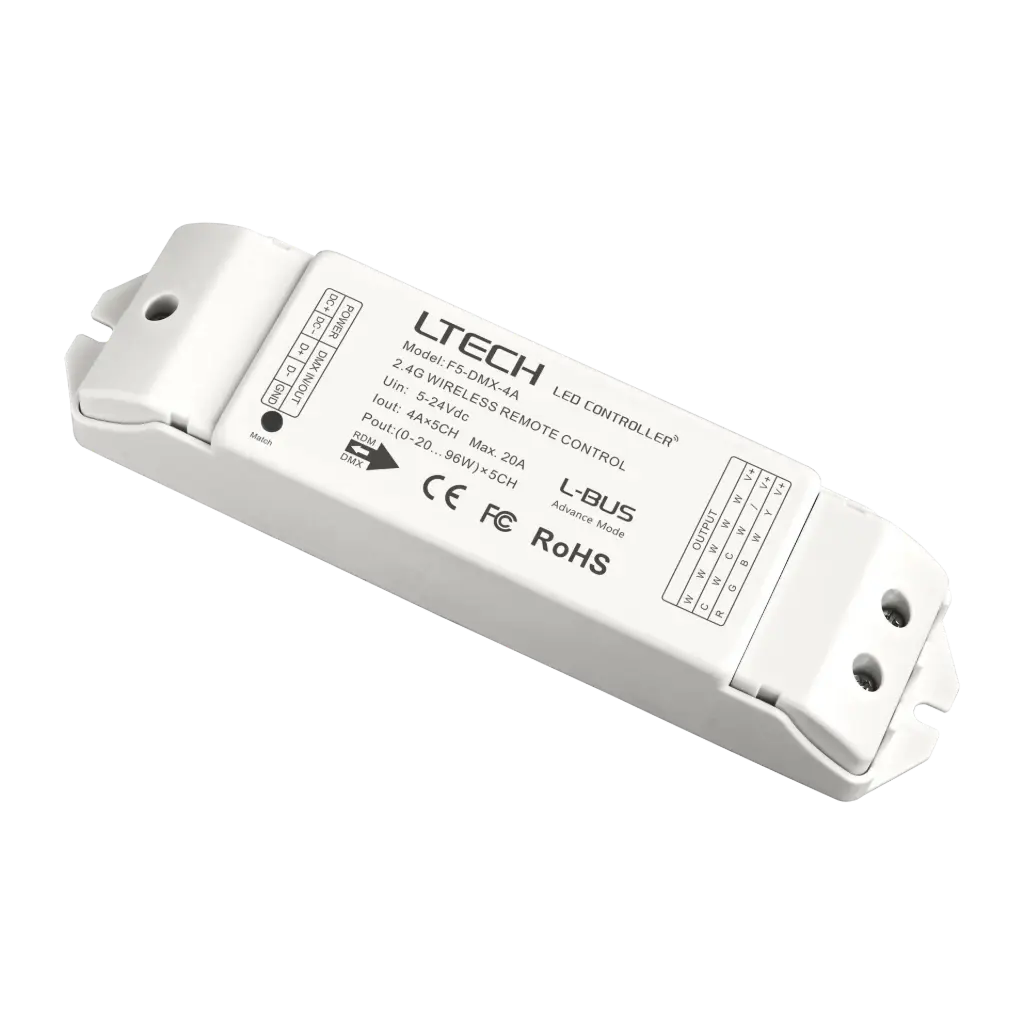 LTECH RF/DMX receiver CV 5x4A - F5-DMX-4A