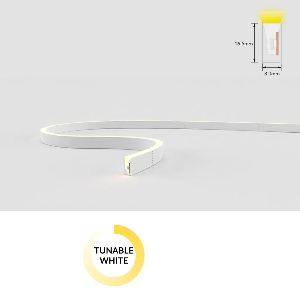 [SF09-24V-2835-120-DW-2200K+5700K] NeonFlex SF09 Tunable White 24V 12W/m  (2200K+5700K)