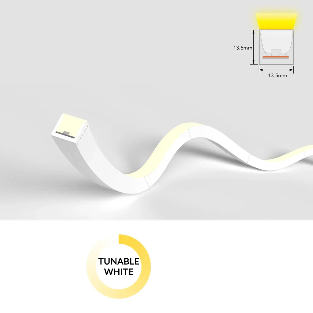[SF10-24V-2835-120-DW-2200K+5700K] NeonFlex SF10 Tunable White 24V 12W/m  (2200K+5700K)