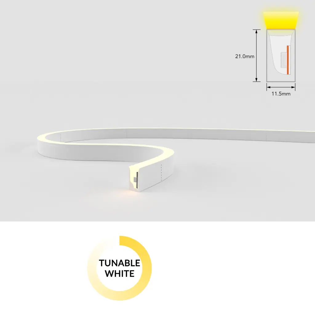 [SF15-24V-2835-120-DTW] NeonFlex SF15 Tunable White 24V 12W/m Dim to Warm