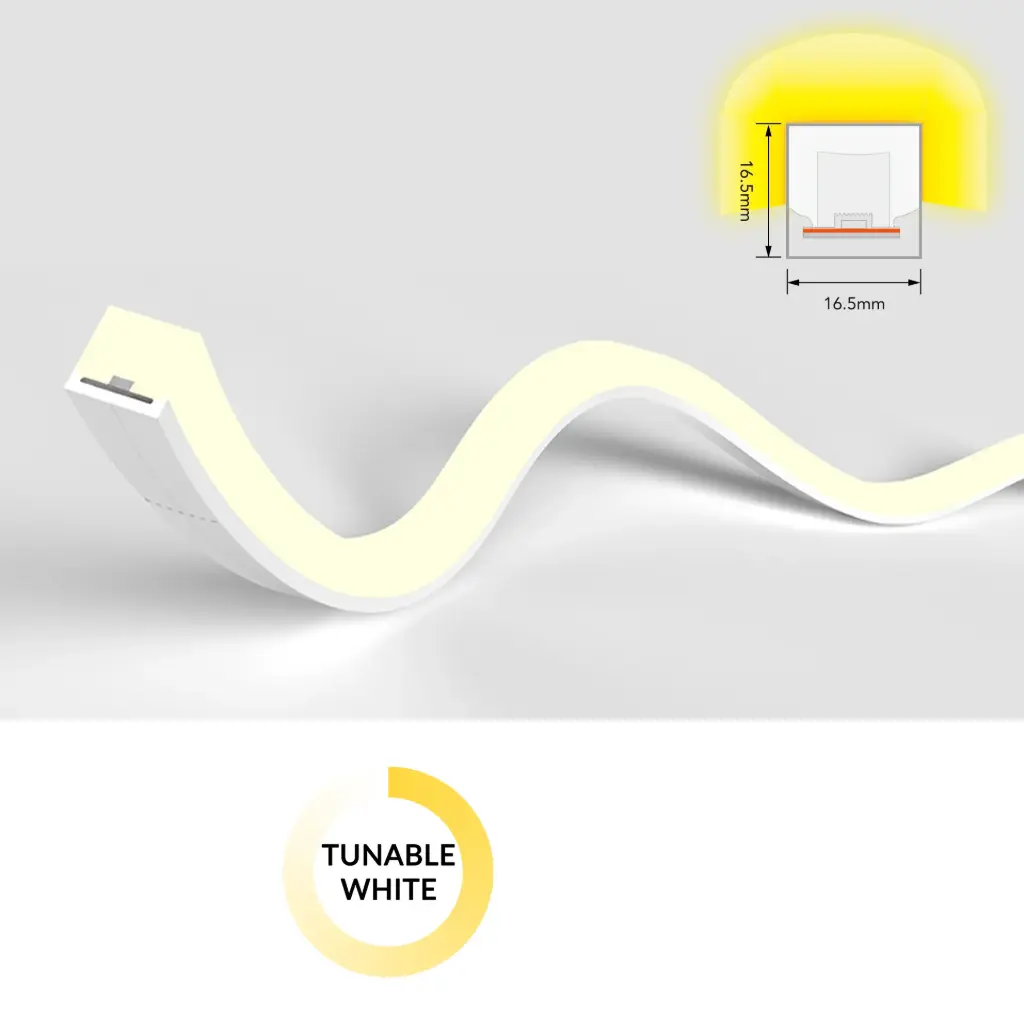 [SF18-24V-2835-120-DW-2200K+5700K] NeonFlex SF18 Tunable White 24V 12W/m  (2200K+5700K)