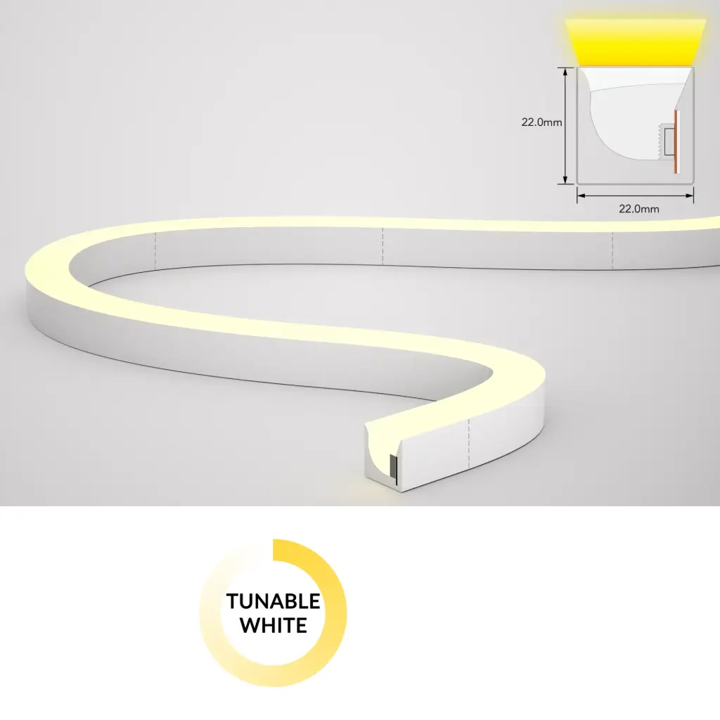 [SF33-24V-2835-120-2200K+5700K] NeonFlex SF33 Tunable White 24V 12W/m  (2200K+5700K)