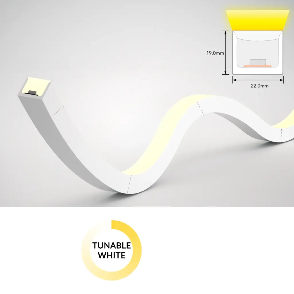 [SF34-24V-2835-120-2200K+5700K] NeonFlex SF34 Tunable White 24V 12W/m  (2200K+5700K)