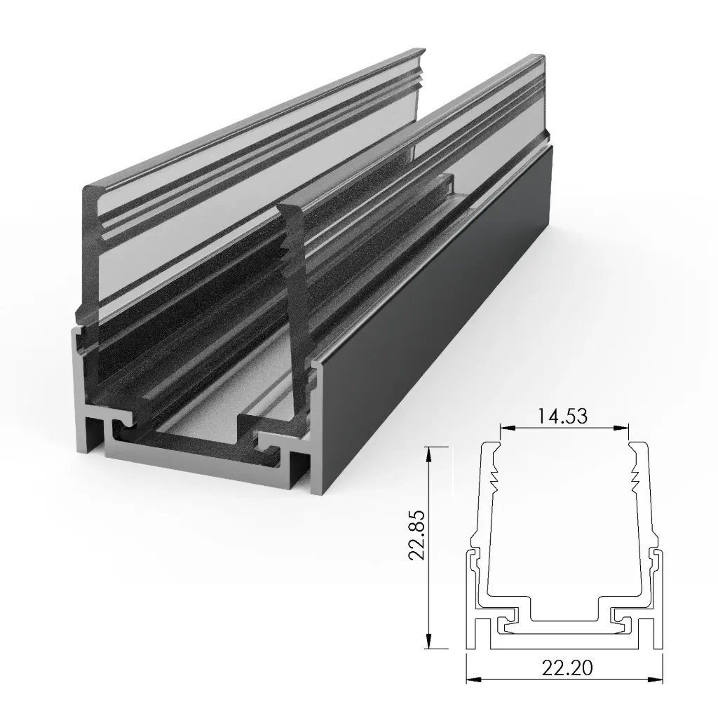 [ALC-PC18S01-ST-AS035] Aluminium mounting profile for SF18 with plastic (35 mm)