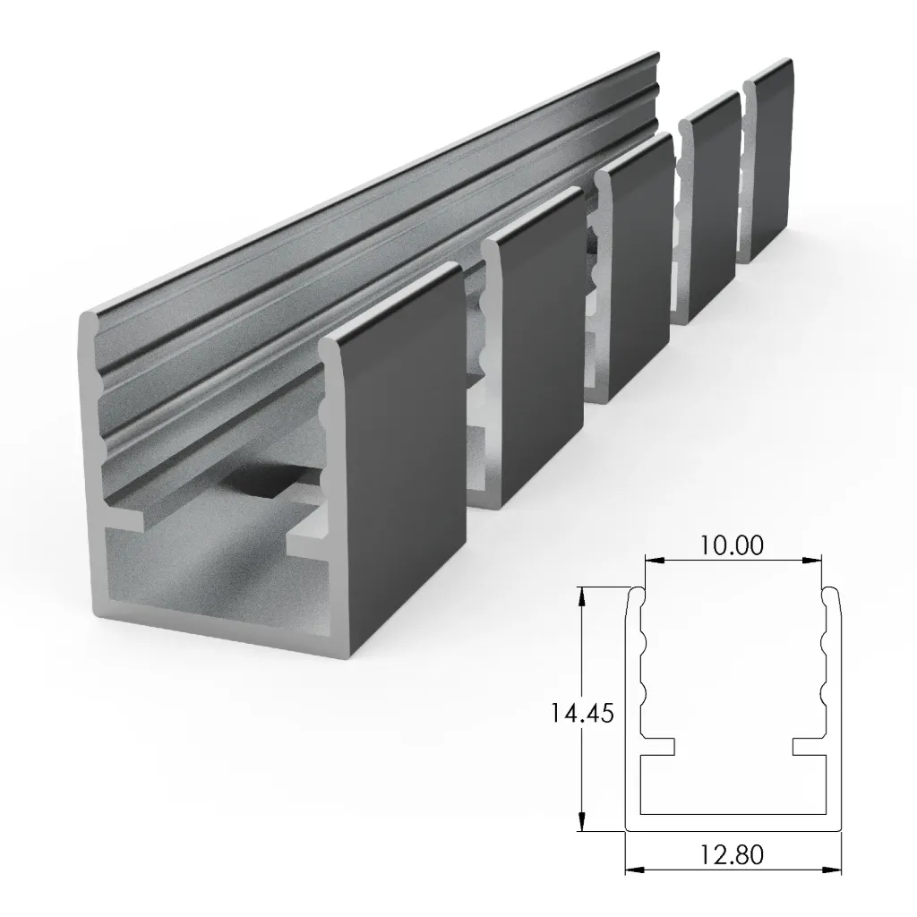 [ALC08S01FLX-AS050] Aluminium mounting profile for SF08 flexible (500 mm)