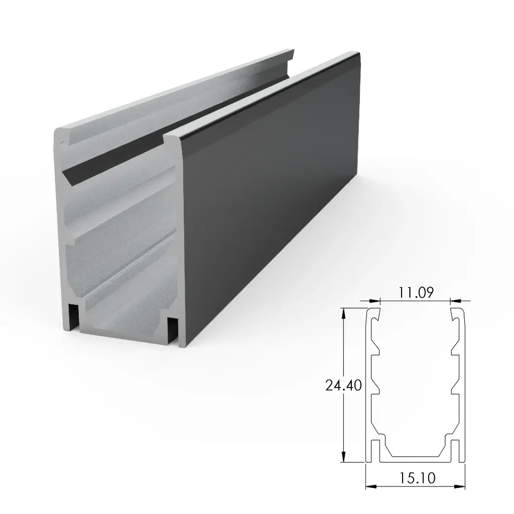 [ALC15S01-AS035] Aluminium mounting profile for SF15 and SF21 (35 mm, Anodized Silver)