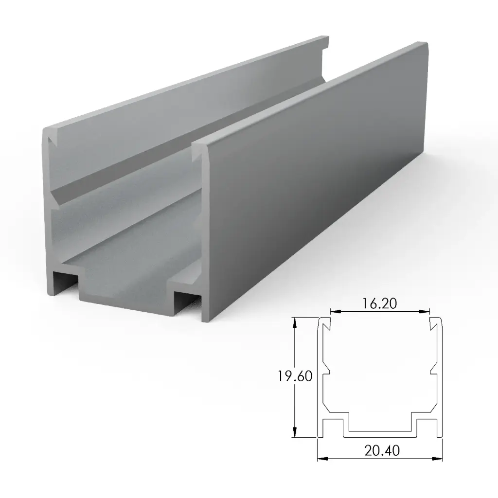 [ALC16S02-AS035] Aluminium mounting profile for SF16 and SF17 (35 mm, Anodized Silver)