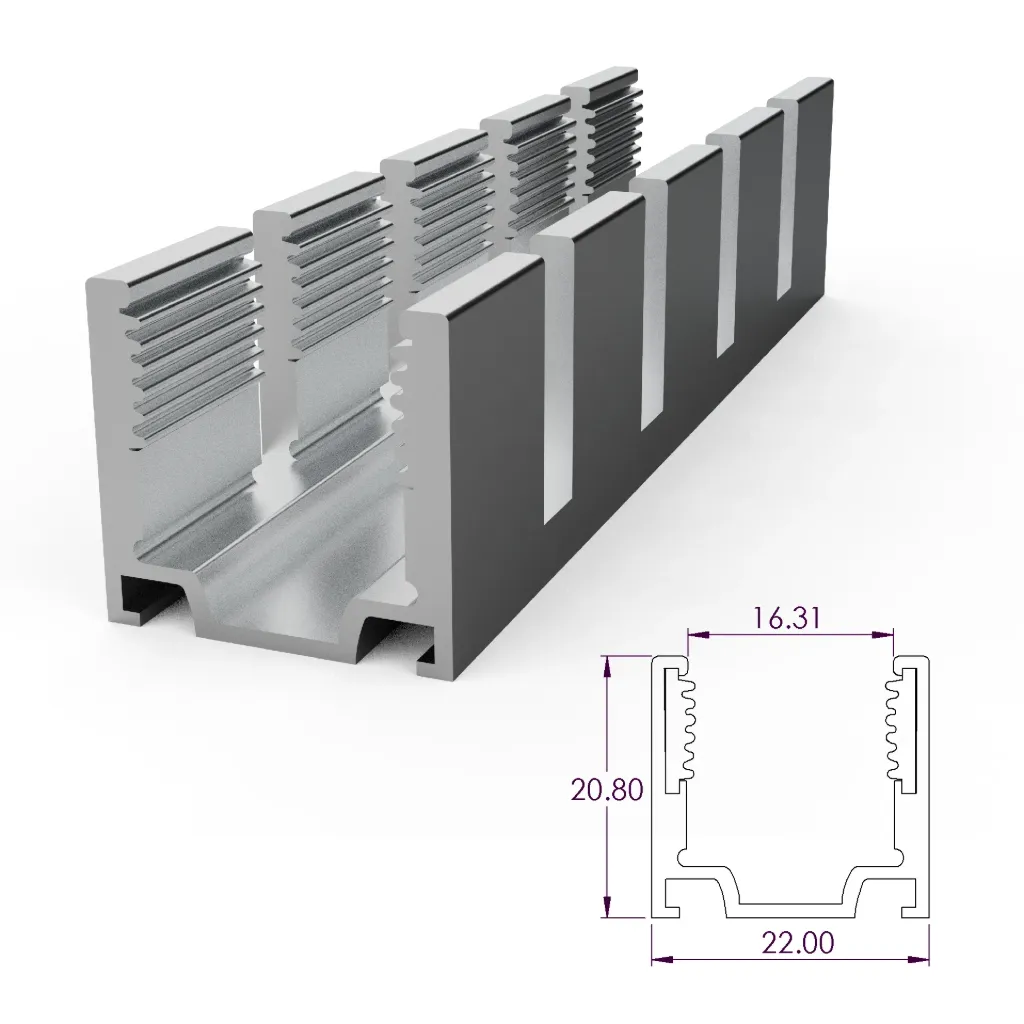 [ALC16S08FLX-AS050] Aluminum mounting profile for SF16 anti drop flexible (500 mm)