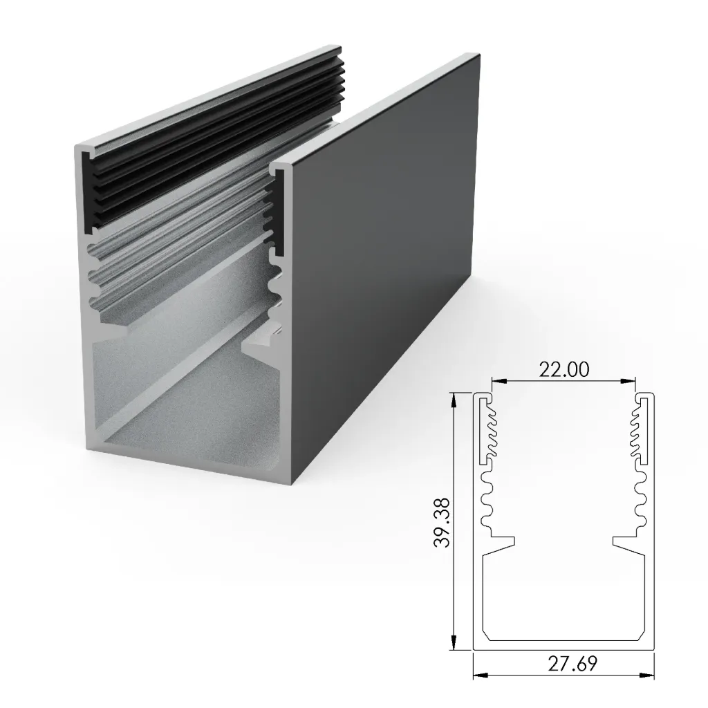[ALC33H01-AS035] Aluminium mounting profile for SF33 anti drop with cable tray (35 mm)