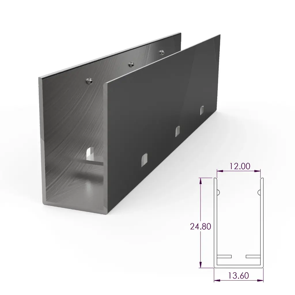 Stainless steel mounting profile for SF15 and SF21