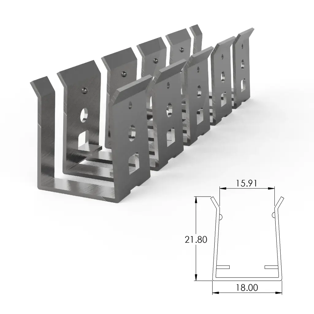 [SSC16FLX-010] Stainless steel flexible mounting profile for SF16, SF17 and SF28 (100 mm)