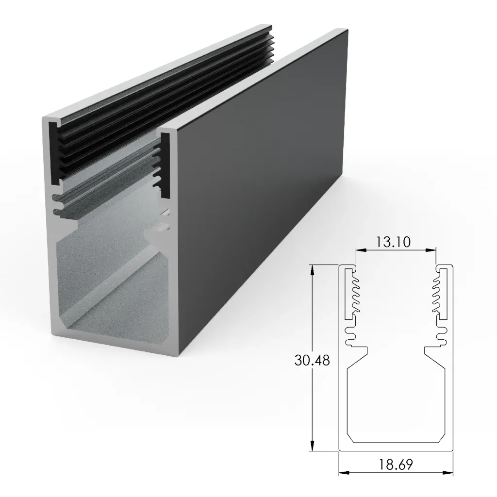 [ALC10H02-035] Aluminium mounting profile for SF10 anti drop with cable tray (35 mm)