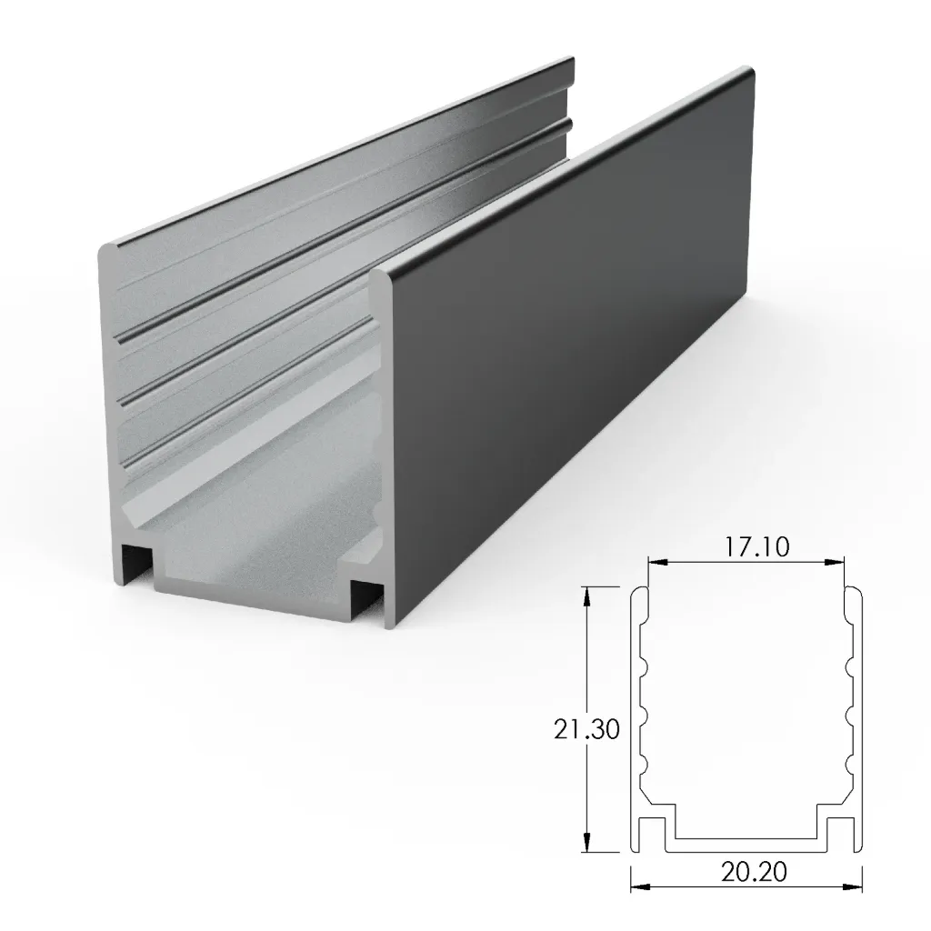 [ALCW20S01-AS035] Aluminium mounting profile for SFW20 (35 mm, Anodized Silver)