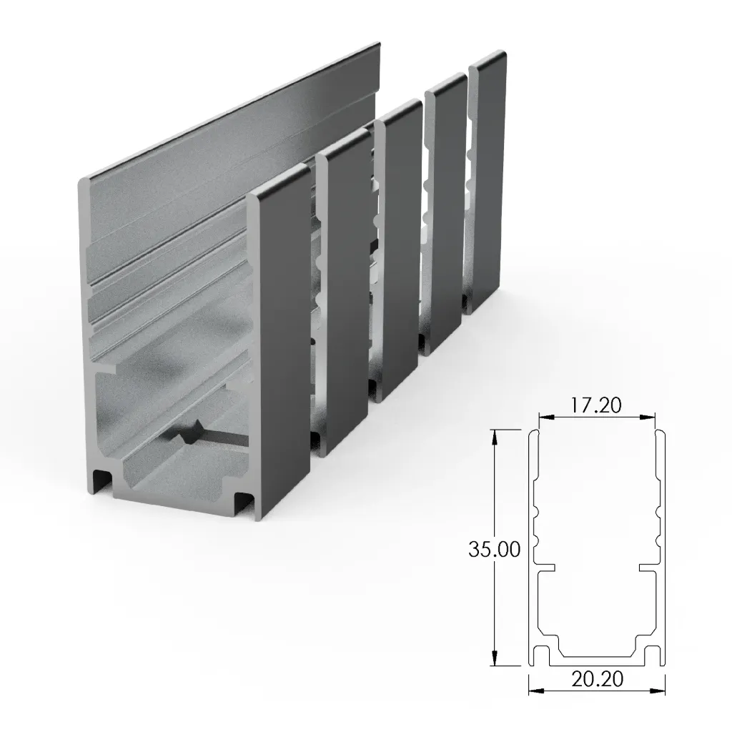 [ALCW20H01FLX] Aluminium mounting profile for SFW20 flexible