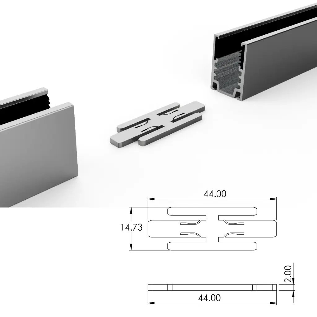 Mounting profile splice connector for ALC15S04