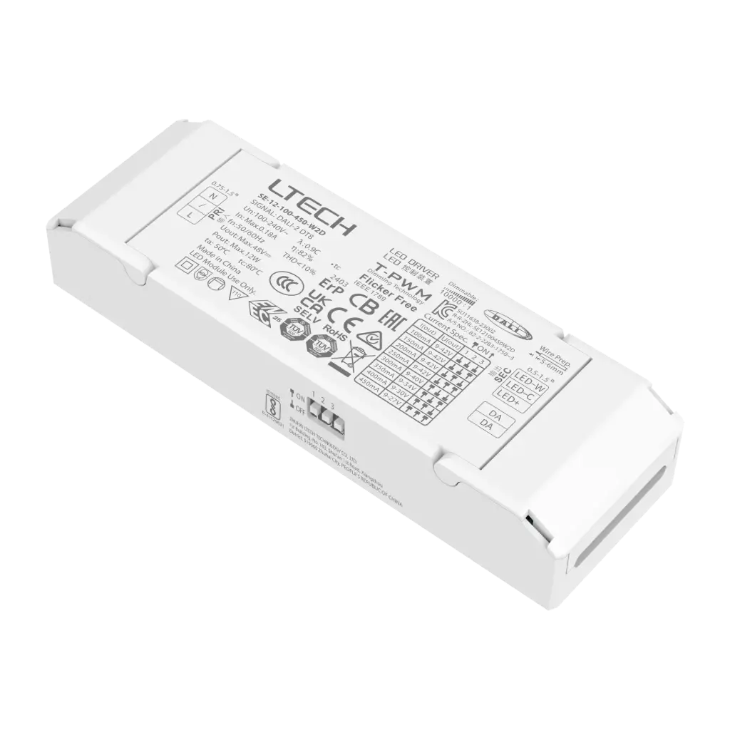 LTECH LTSYS Driver CC DALI-2 DT6/DT8 2CH 100-450mA 12W - SE-12-100-450-W2D