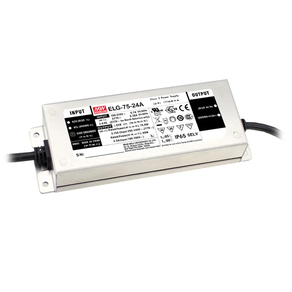 Meanwell PSU 24V 75W IP67 - ELG-75-24-3Y