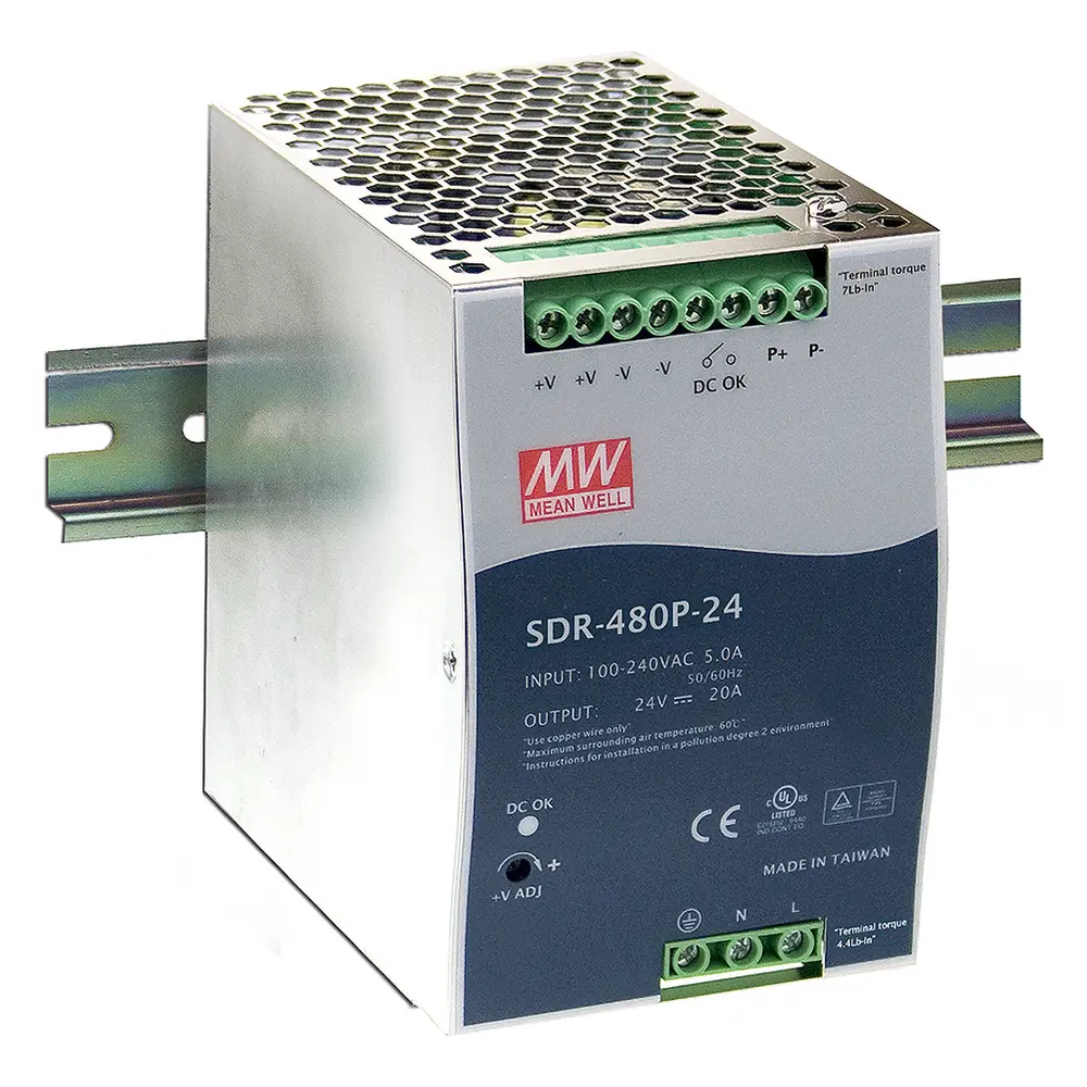 [8454000] Meanwell PSU 24V 480W DINrail - SDR-480P-24