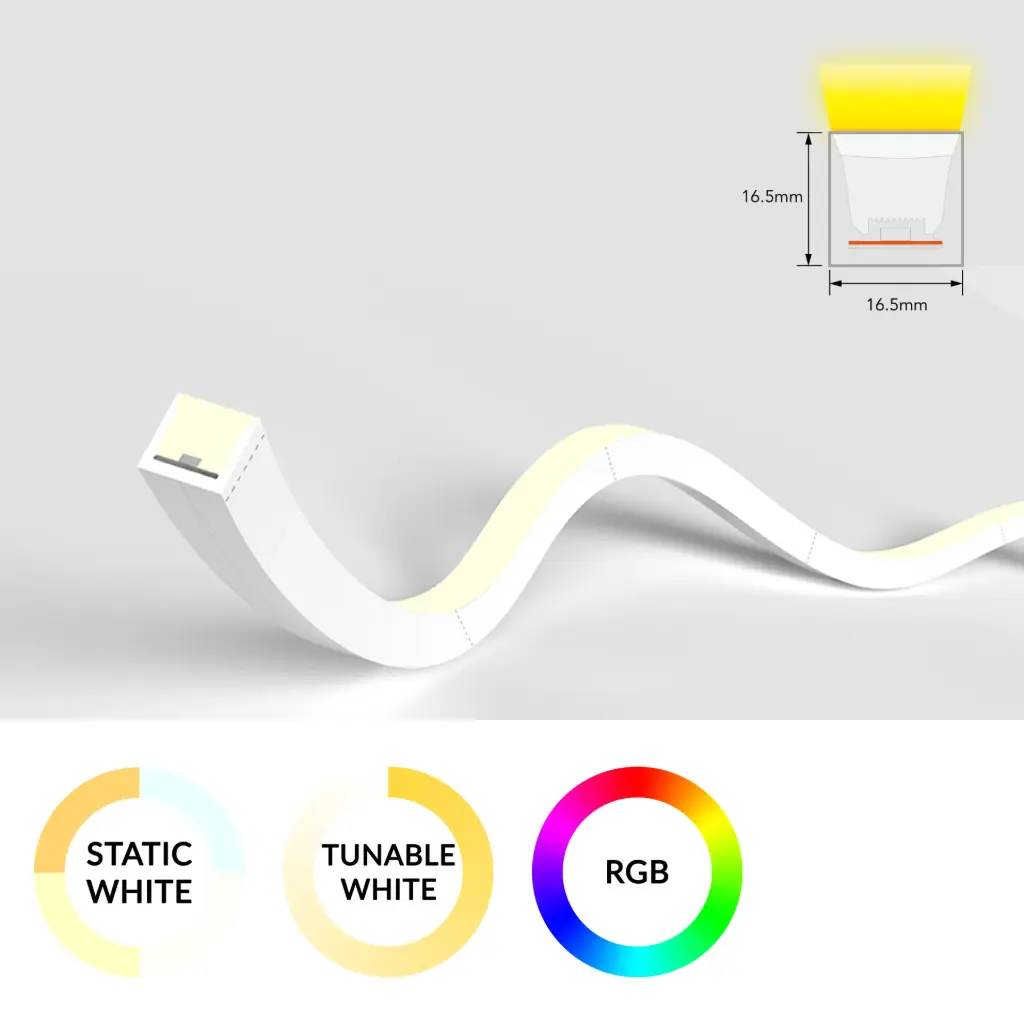 [SF16-24V-5050-72-DMX3-2700K+5700K] NeonFlex SF16 Pixel DMX 24V 9W/m  (2700K+5700K)