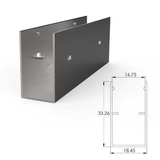 [SSC16H01] Stainless steel mounting profile for SF16 and SF17 with cable tray